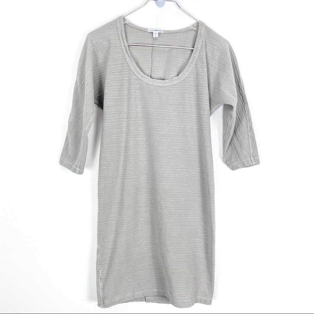 Standard James Perse Gray Ribbed Scoop Neck Dress